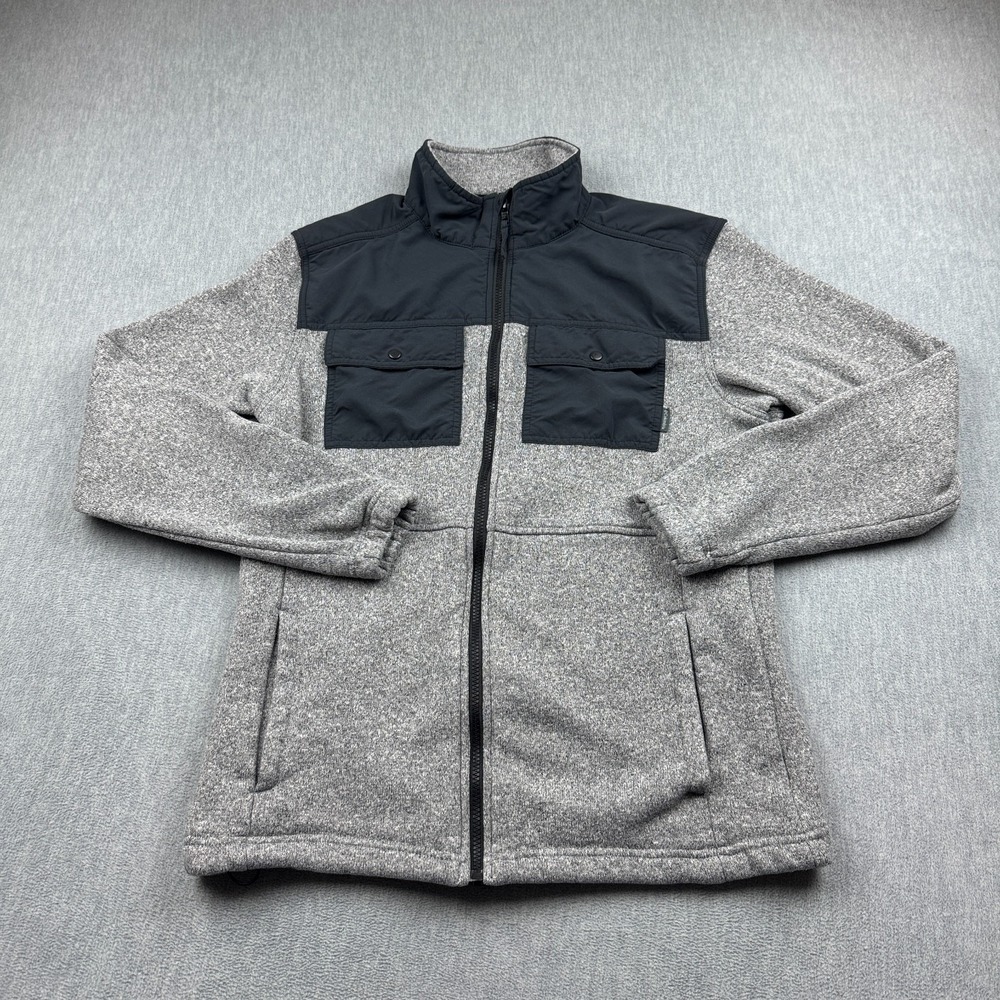 Columbia Jacket Men Large Gray Fleece Full Zip Long Sleeve Hiking Trail Outdoors